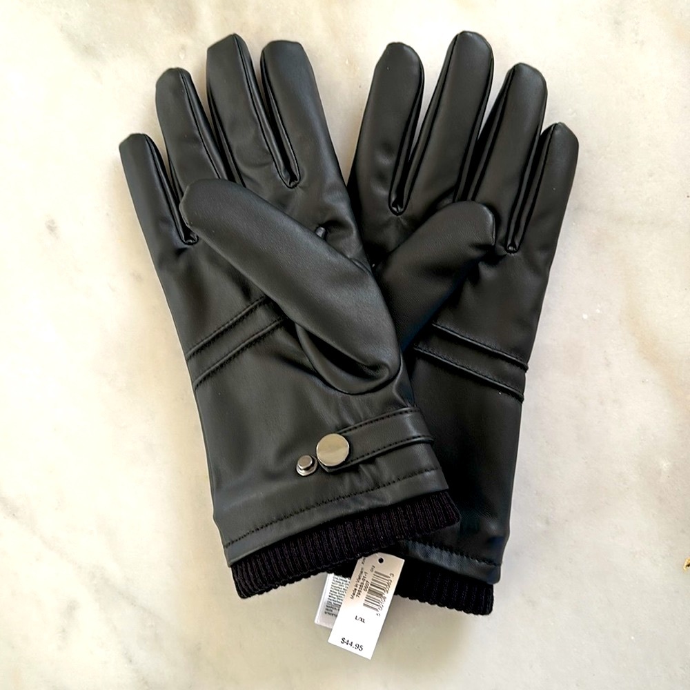 NWT GAP Vegan leather gloves Size Large